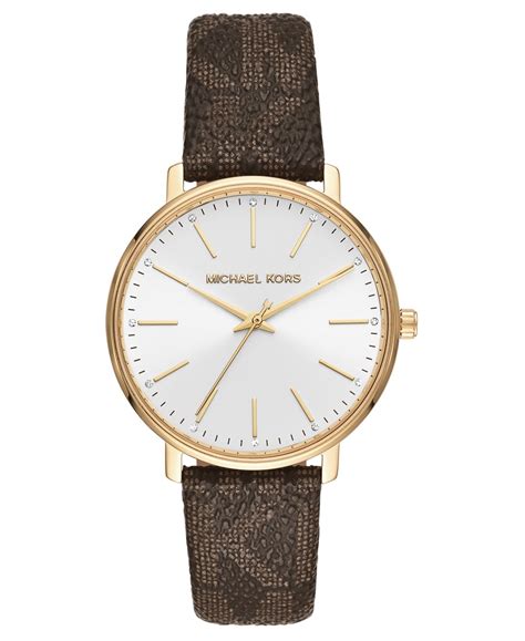 michael kors watch big logo|Michael Kors Women's Pyper Brown Signature Logo Watch .